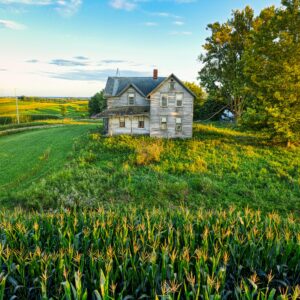 A solitary farmhouse